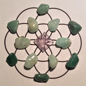 The Money Crystal Grid Set 12"x12" - Wiccan Place
