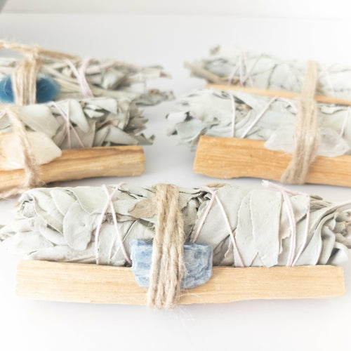 Palo Santo, Sage & Crystal Smudging Bundle