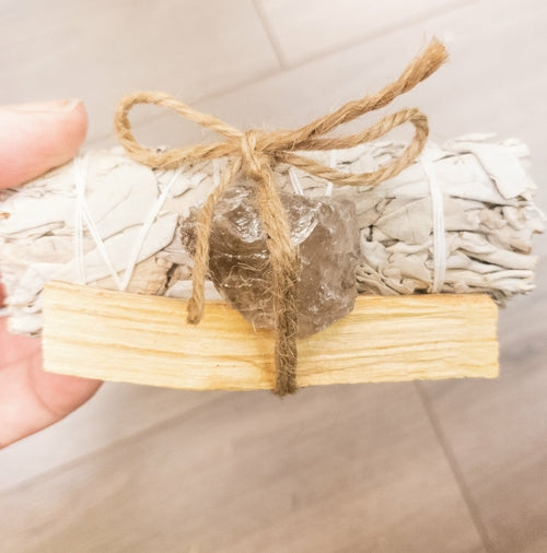 Palo Santo, Sage & Crystal Smudging Bundle