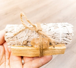 Palo Santo, Sage & Crystal Smudging Bundle