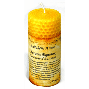 Autumn Equanox Altar Lailokens Awen candle 4"