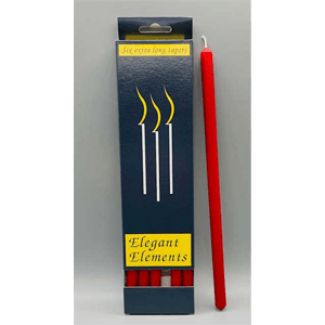 Red chime candle 10" 6 pack