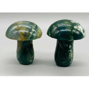 Mushroom Moss Agate (set of 2) 1 3/4"