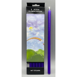 Purple chime candle 10" 6 pack