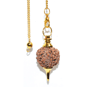 Gold tone Rudraksha pendulum