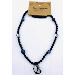 Clear Negativity Quartz & Sodalite Net Necklace