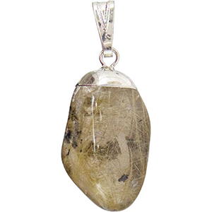 Rutilated Quartz tumbled pendant - Wiccan Place