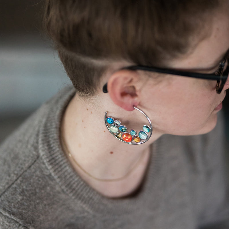 Solar System Hoop Earrings