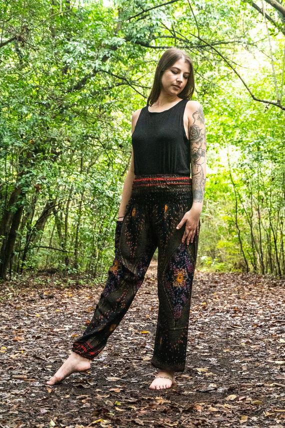 Black Peacock Women Boho & Hippie Harem Pants - Pants